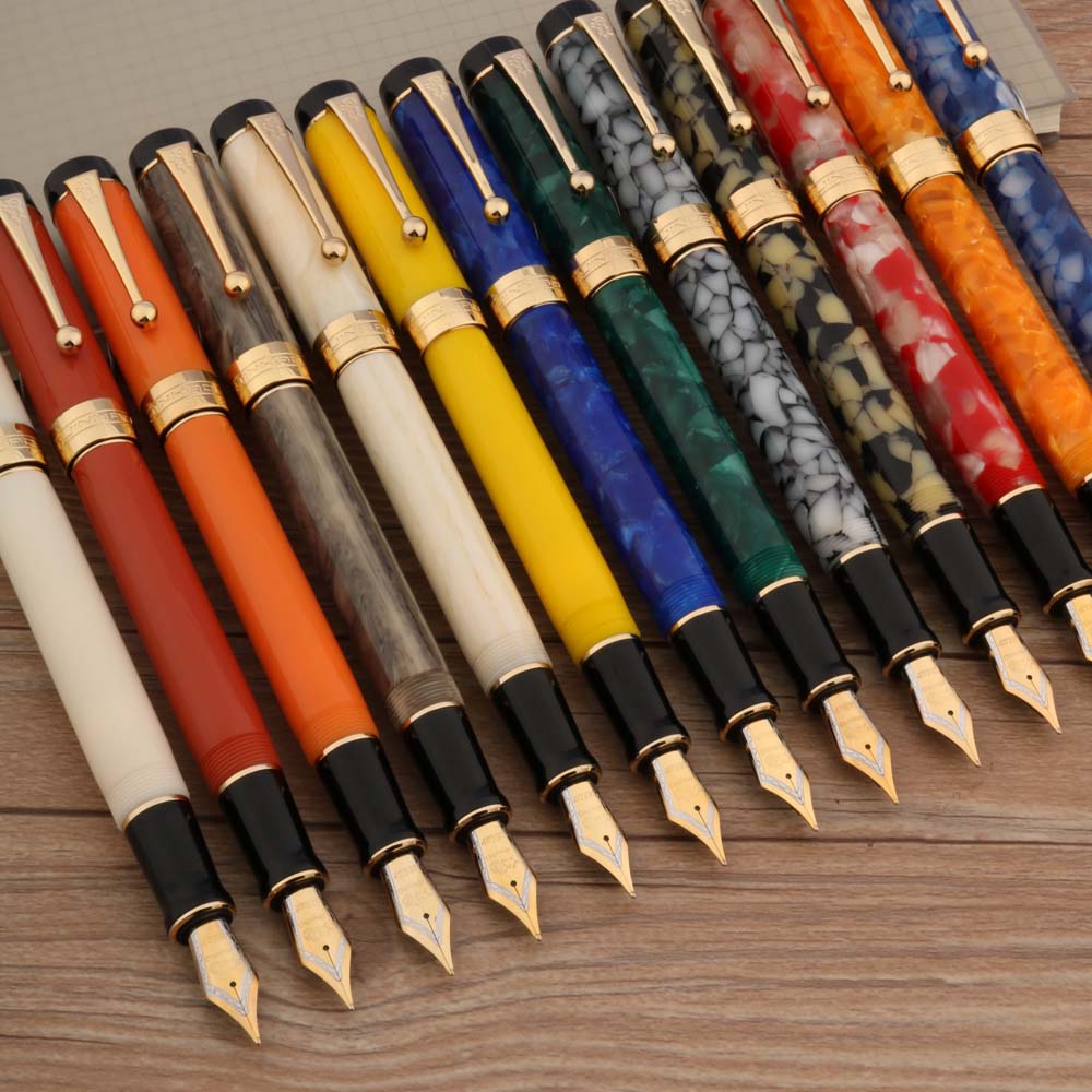 luxury jinhao 100 Fountain Pen Century Tofu Acrylic Retro spinning elegante signature calligraphy fude pen Stationery
