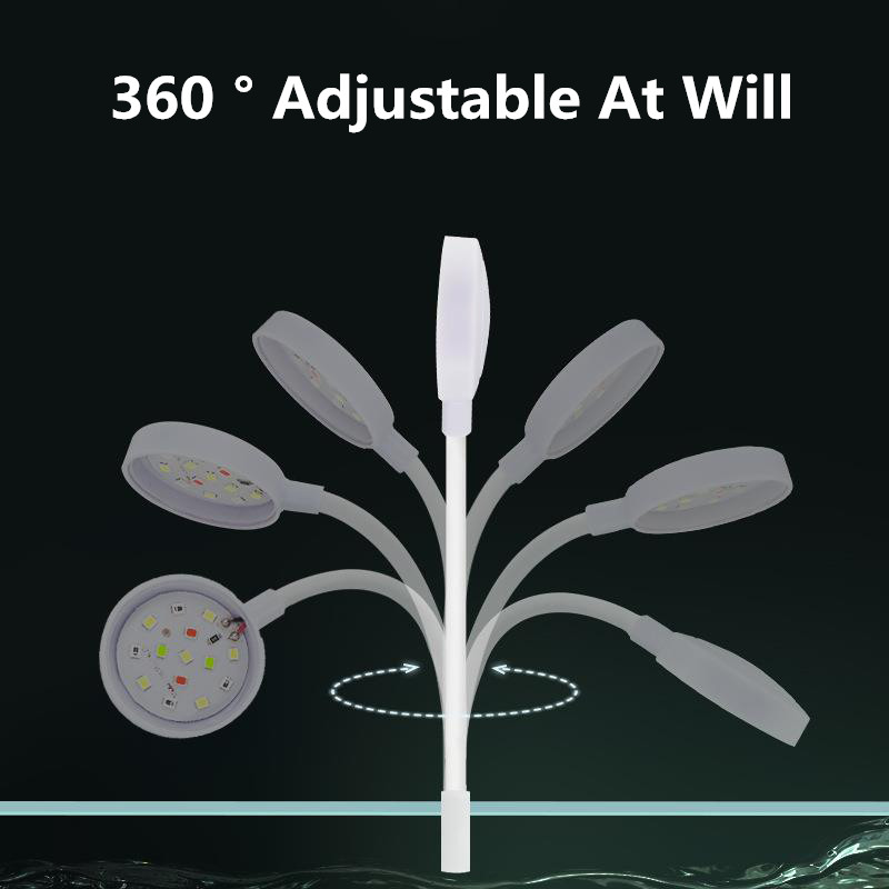 Luz LED USB para acuario, 3W, 5V, impermeable, iluminación para pecera, lámpara subacuática para peces, decoración de acuarios, lámpara para plantas, Mini luz para pecera