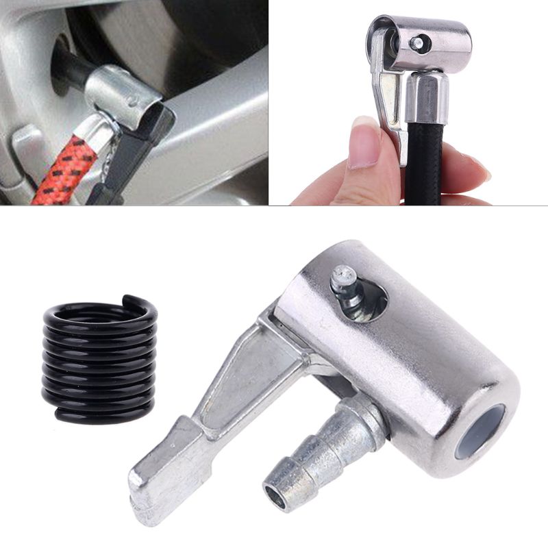 Messing Tire Inflator Lock On Air Chuck, mini Air Compressor Draagbare Tire Inflator Band Chuck Slang End Met Barb Connector