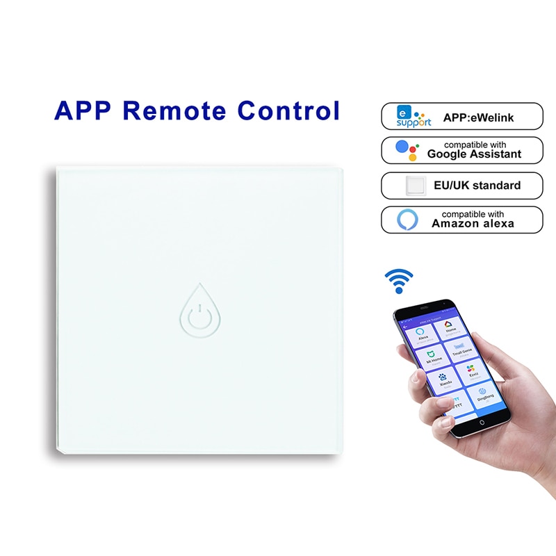 Wifi smart kjelebryter varmtvannsbereder stemme app fjernkontroll timing eu berøringspanel fungerer med til google hjem alexa ekko