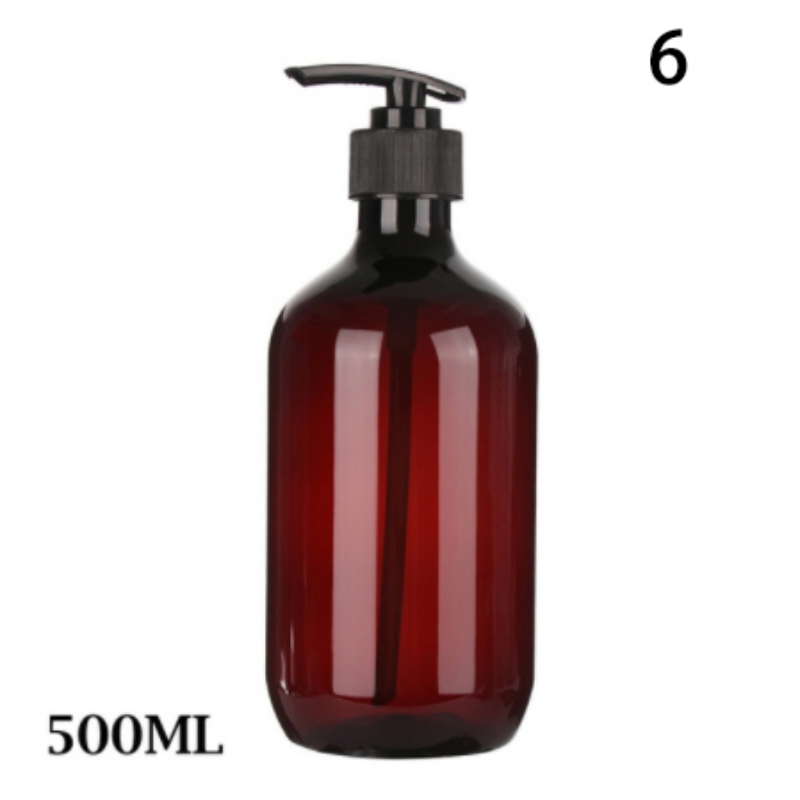 Genopfyldelig flaske badeværelse shampoo flasker flydende sæbe shower gel vask hårbalsam lotions presse dispenser, multi-størrelse: A6