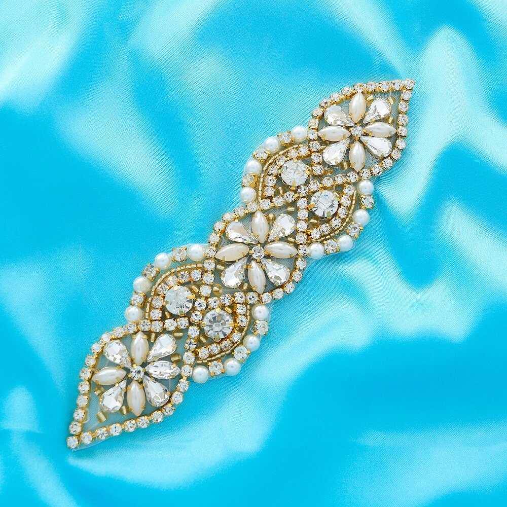 Silver Gold Rhinestone Crystal Applique Trouwjurk Riem Bruids Sjerp Bruidsmeisjes Riem Beade Trouwjurk Accessoires
