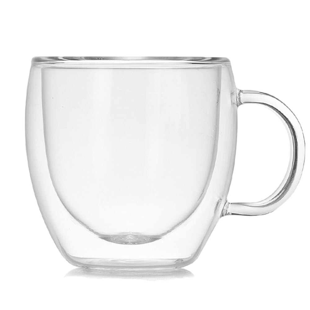 200ml dubbelwandige glazen koffie- en theekopjes, hittebestendig dubbellaags glas + handvat