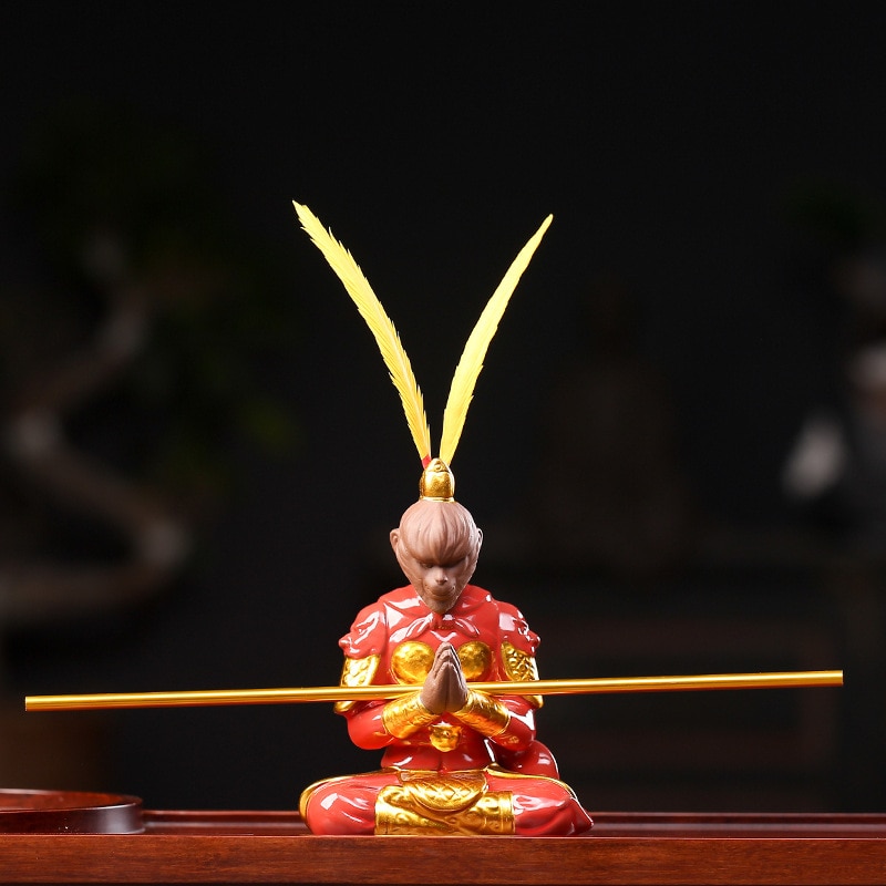 Lila lera apa kung te husdjur kinesisk kungfu teservis te ceremoni buddha staty lycklig feng shui skrivbordsunderlägg bil dekor