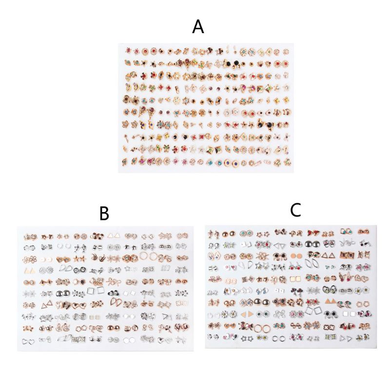100 par forskellige stilarter mini plastik allergivenlige øreringe lot til børn hjerte øreringe smykker