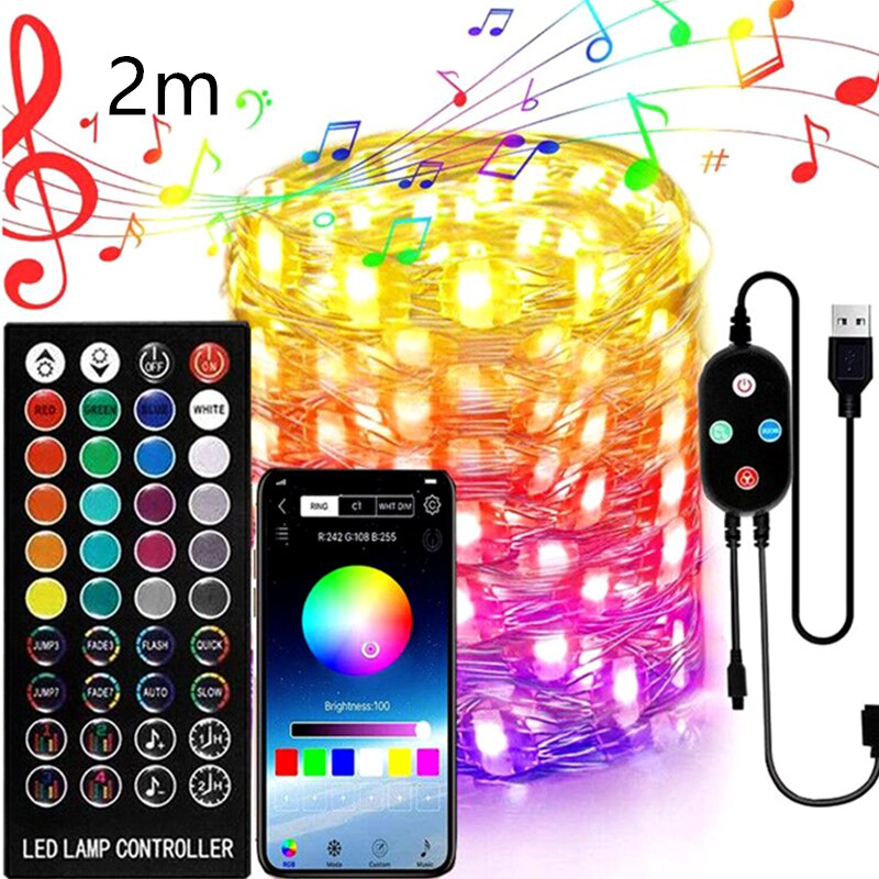 Guirlande lumineuse LED pour décoration d'arbre, 2... Grandado