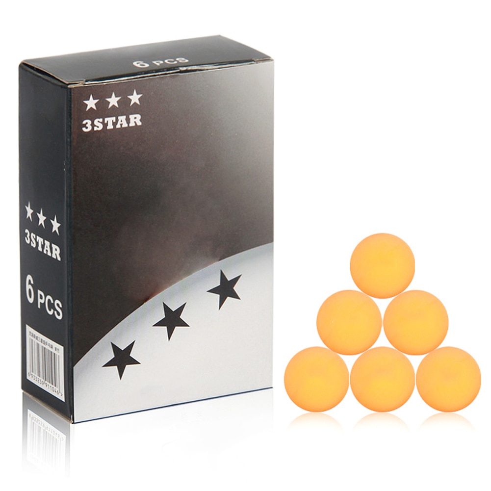 6Pcs Table Tennis Celluloid Ball Three-star Level Ping Pong Balls for Competition Training