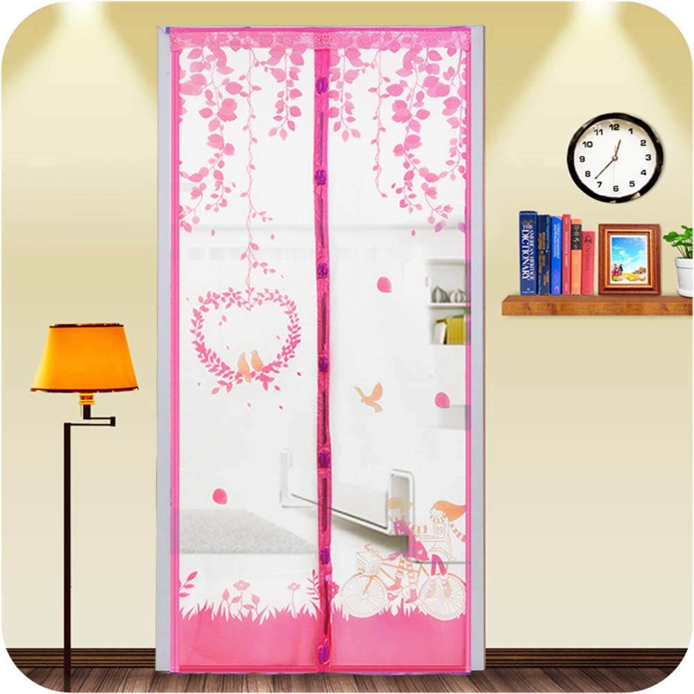 Magnetic Bug Screen Door Window Curtain Home Protect Indoor Insect Fly Mosquito Window Screen Curtain Anti Mosquito Net Curtain: Pink / 100X210cm