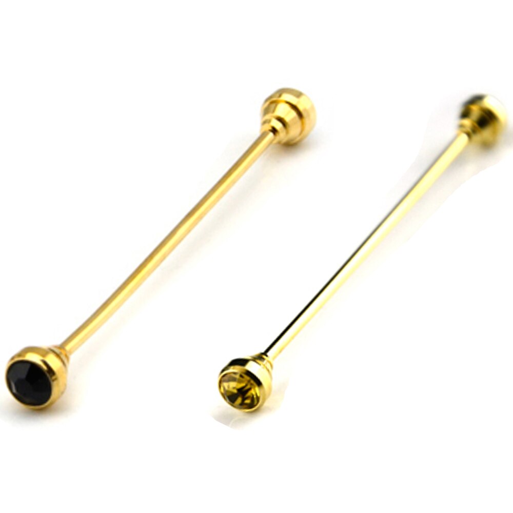2 Packs Men Shirt Collar Pin Gold Color Necktie Tie Clip Bar Business Brooch BWTZF0005A: Blue Green