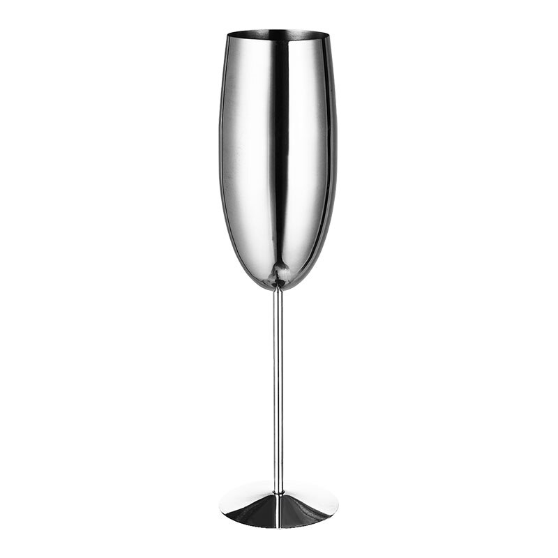 Europa luxo copo de champanhe aço inoxidável retro copo cocktail metal tulipa copos vinho da cozinha fontes festa casamento drinkware: Silver