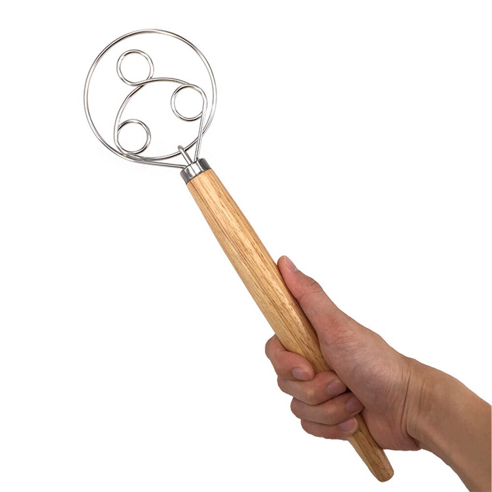 13cal dla chleb podręcznik mąka ciasto trzepak nierdzewny stal mikser 3 pętle duński ciasto śmigać z uchwyt kuchnia narzędzie