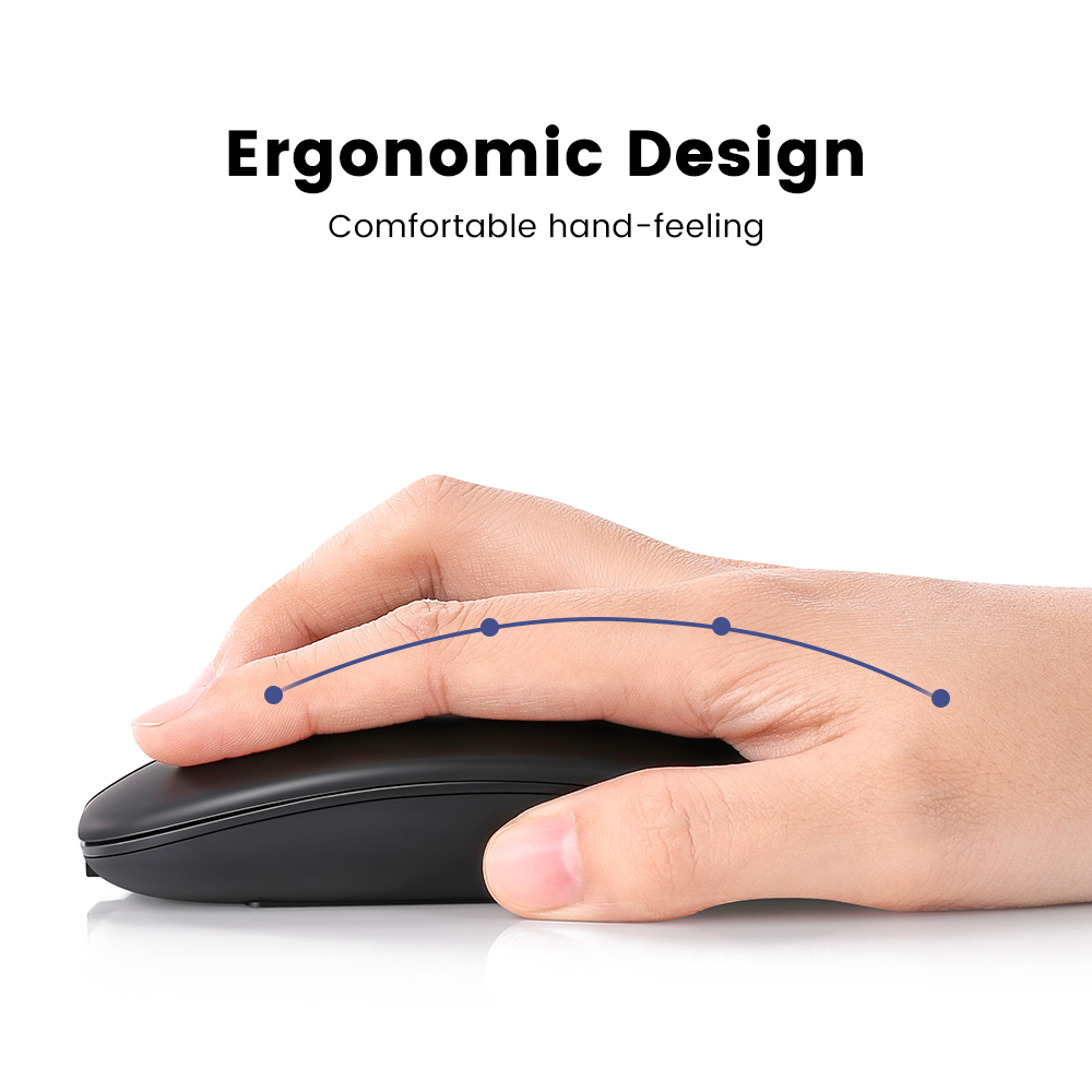 Trådløs mus , 2.4g ergonomisk optisk mus, computermus til bærbar computer, pc, computer, chromebook, notesbog, gaming-gamermus