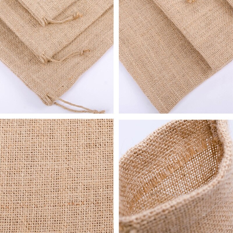 D0LF Draagbare Jute Tasje Reizen Wasserij Wassen Pouch Schoen Kleding Organizer