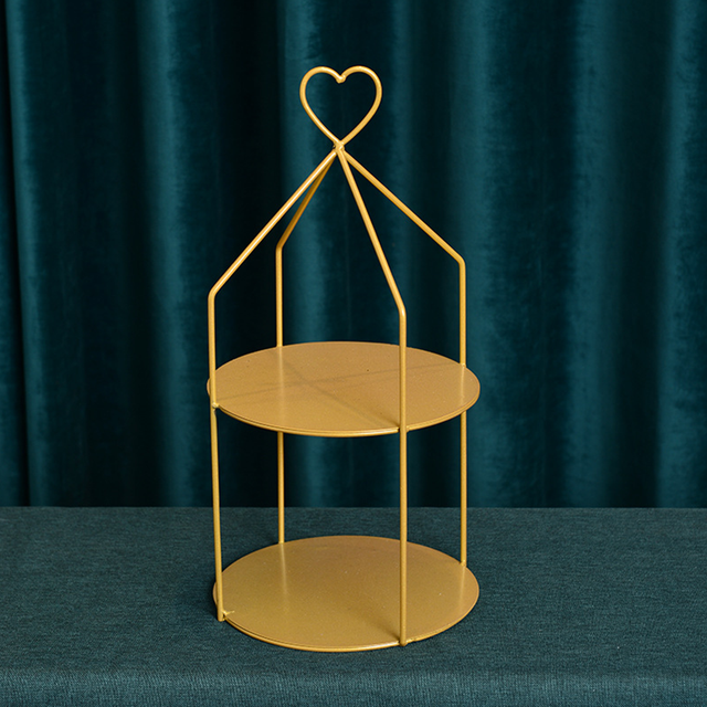 Dessert Table Cake Rack Brass Tray Afternoon Tea Tea Break Cold Cut Tableware Decoration Decoration Birthday Wedding Arrangement: C
