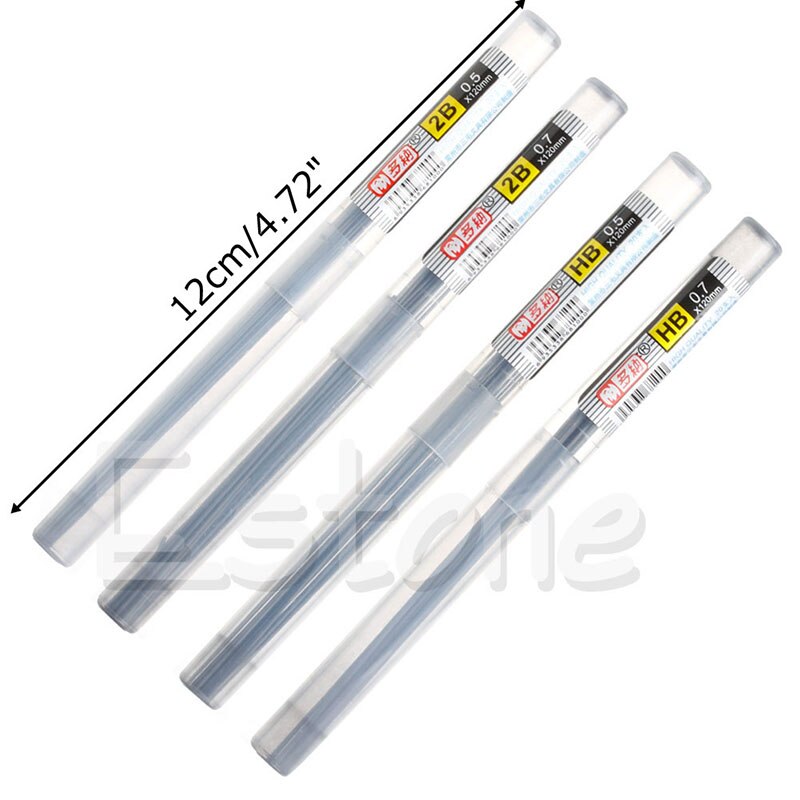 4 Stks/set 2B/Hb Potlood Een Refill Buis 0.5 Mm/0.7 Mm Automatische Potlood Stijl 11 cm