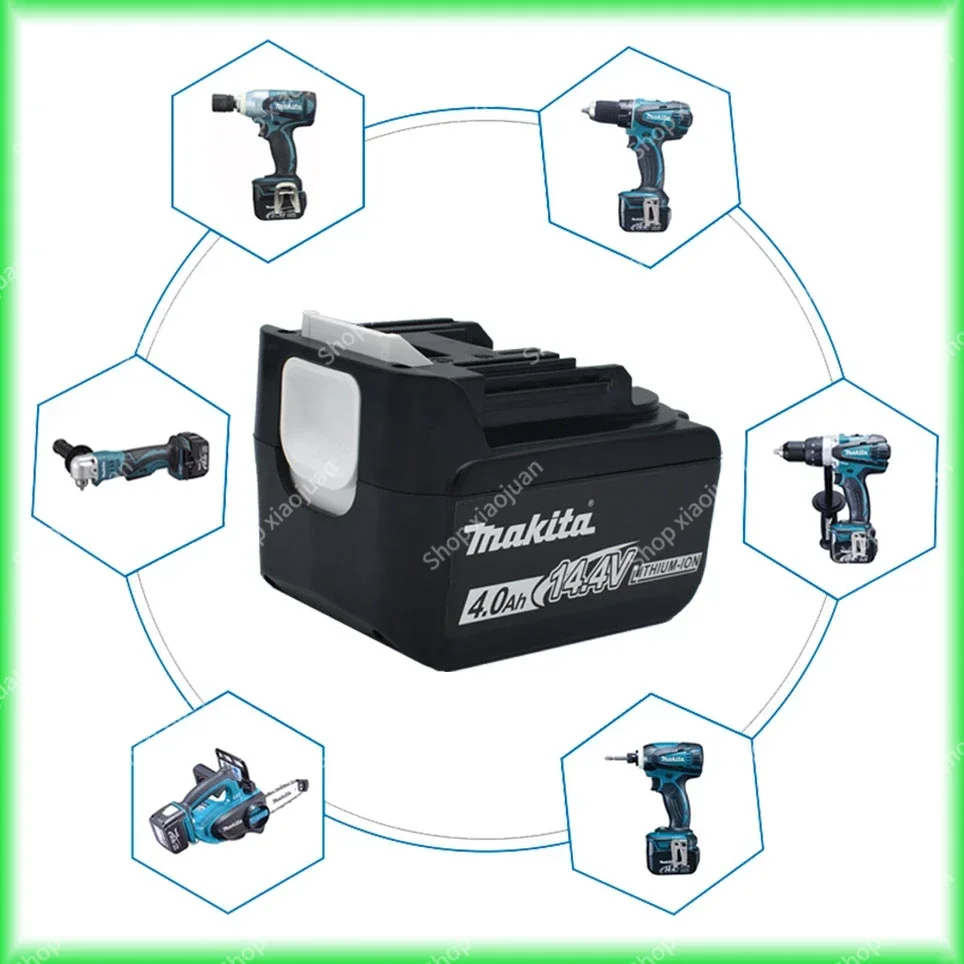 Batterie aste pour Makita, indicateur LED, 4,0 Ah, 14.4V, BL1430, BL1415, BL1440, 196875-4, 194558-0, 195444-8