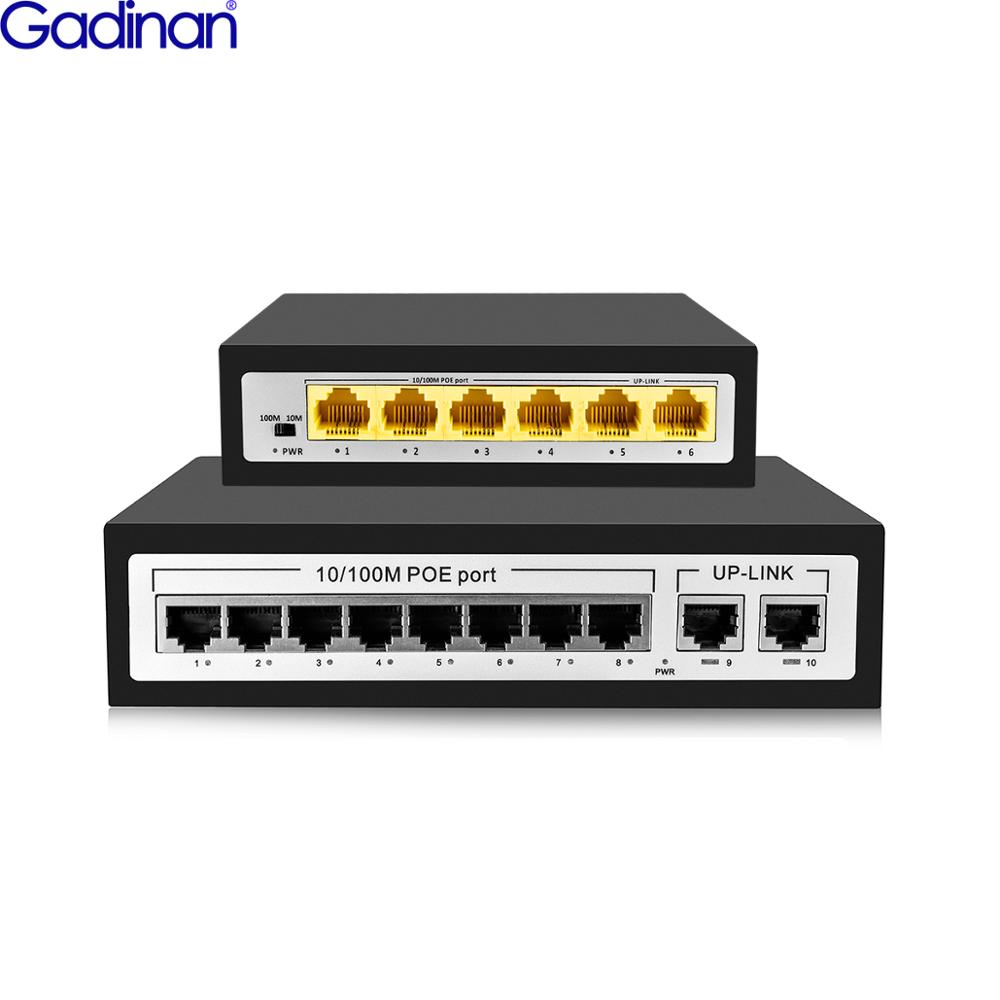 Gadinan 4CH 8CH 48V Netwerk Poe Switch Ethernet Met 8 Poorten Ieee 802.3 Af/Op Voor Ip Camera/Draadloze Ap/Cctv Camera Systeem