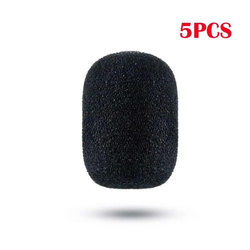 5-100PCS Microphone Replacement Foam Microphone Windscreen Headset Cover Telephone Headset Mic Cover Windshied Headset Foam: black