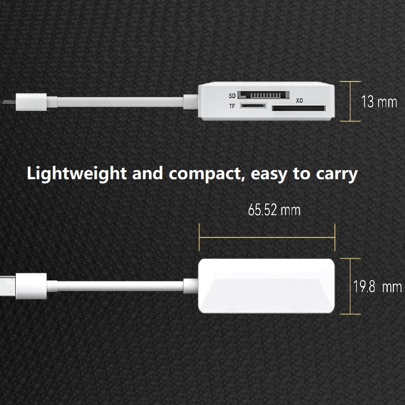 3 in 1 Lightning to XD Card Reader for iPhone XD Memory Card Adapter SD Card Reader ipad XD Picture Card Reader iPhone for TF XD