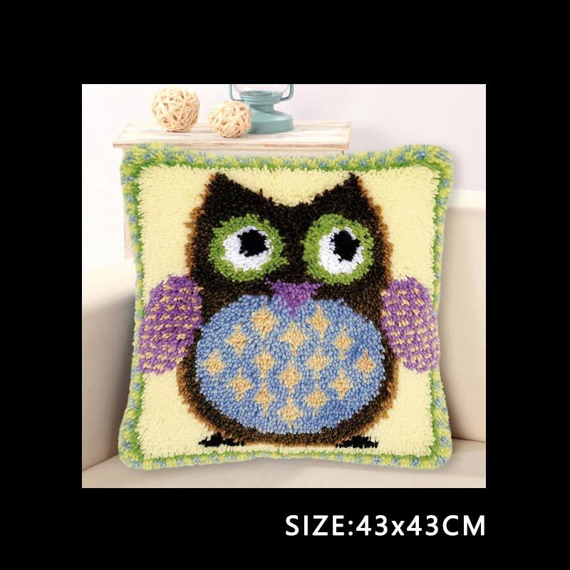 Knooppakket smyrna latch hook kits diy borduurpakket kussen kruissteek kussens borduren tapijt kussen foamiran voor bloemen: Roze
