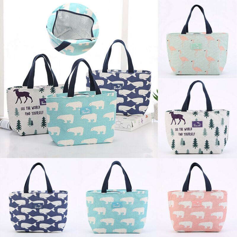 US Large Insulated Lunch Bag Cooler Picnic Travel Food Box Women Tote Carry Bags