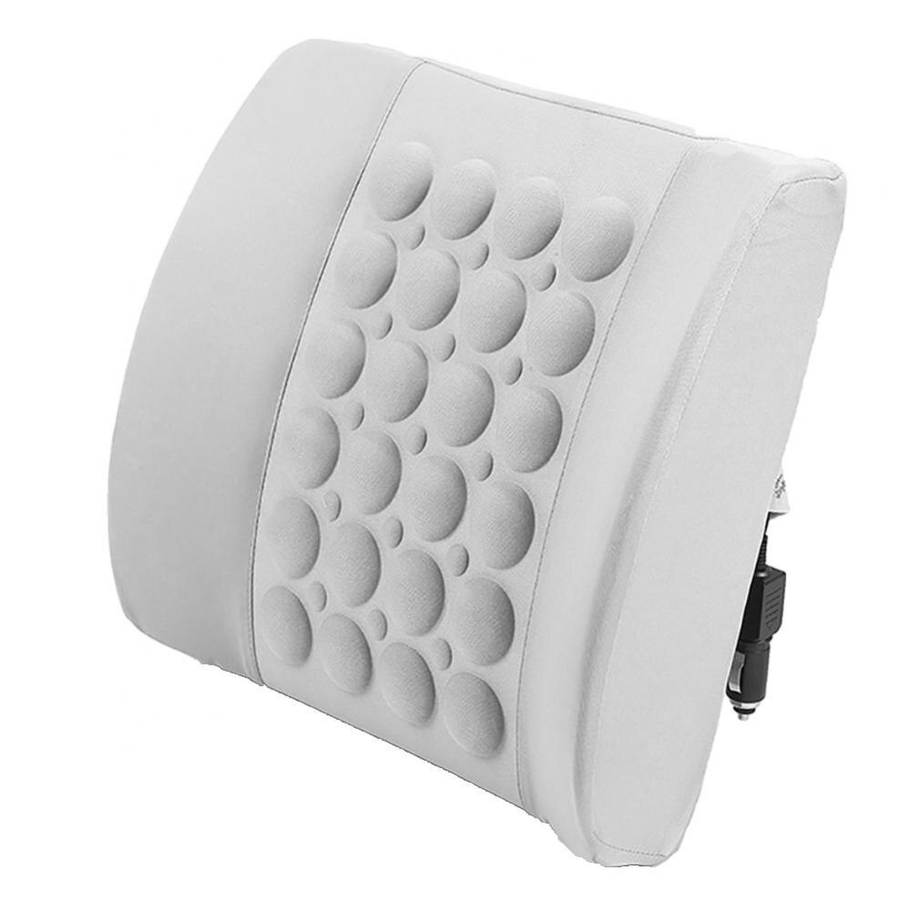 Asiento de coche de masaje eléctrico ajustable, cojín de soporte de cintura de esponja suave: Grey