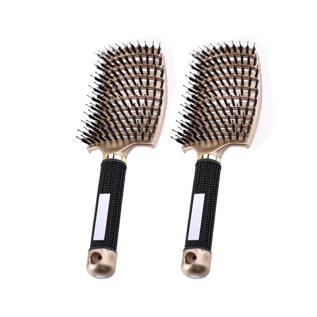 Brosse-cepillo de pelo para masaje del cuero cabelludo, 2 uds., peine para masaje del cuero cabelludo, cerdas de nailon, para mujeres, cepillo de pelo para desenredar, herramientas de estilo de peluquería: 2pcs Gold