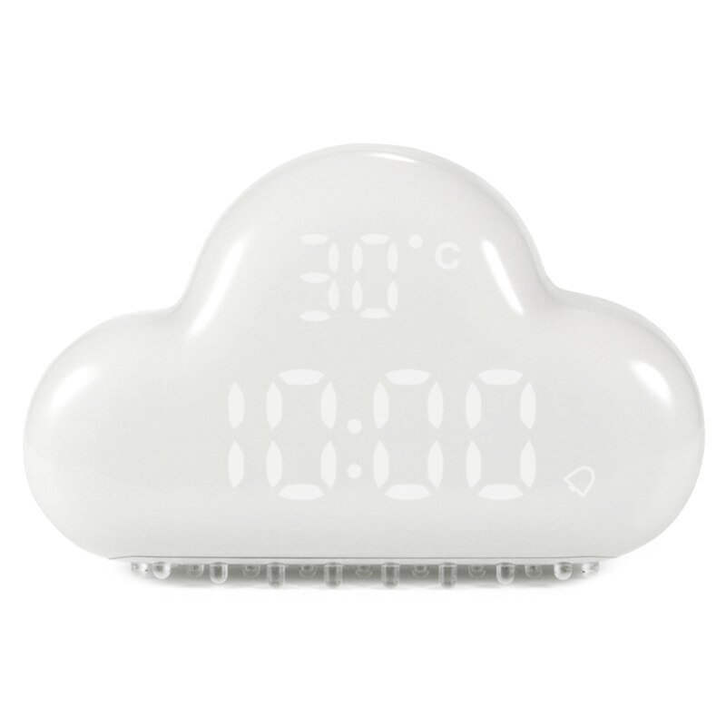 Cloud Clock Alarm, Cloud-Shaped Magnetic Clock Alarm, Multi-Functional Clock with Strong Magnet, Shows LED Time/Date/: White