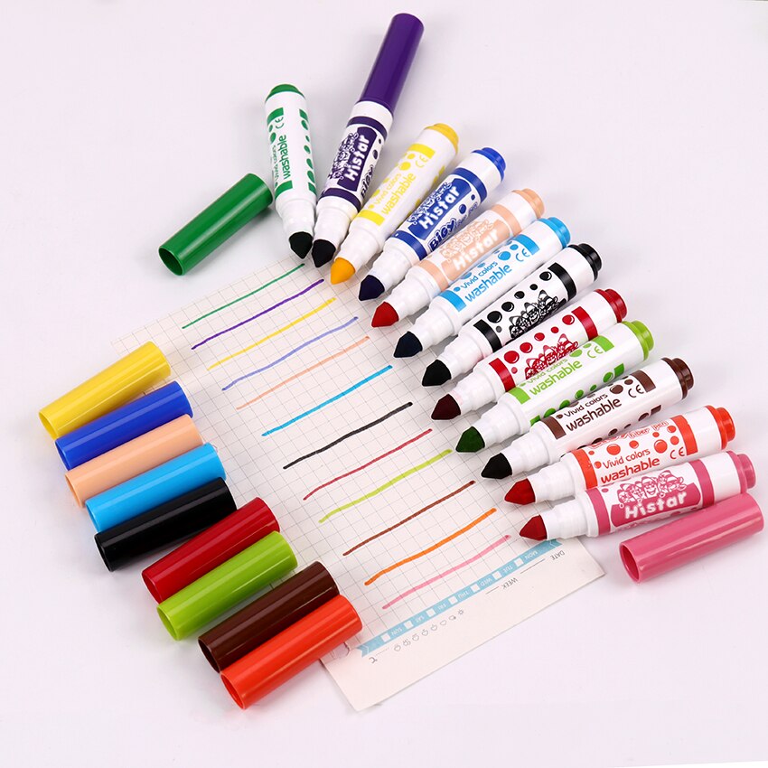 12 unidades/juego de Mini subrayadores para escribir, pintura bonita, acuarela, pluma Coreana de papelería, útiles escolares de oficina