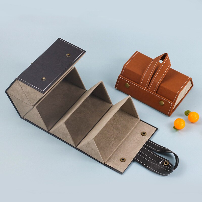 Leather Multiple Glasses Storage Case PU Leather 2/3/4/5/6 Pairs of Sunglasses Holder Box Eyeglasses Storage Box In Stock