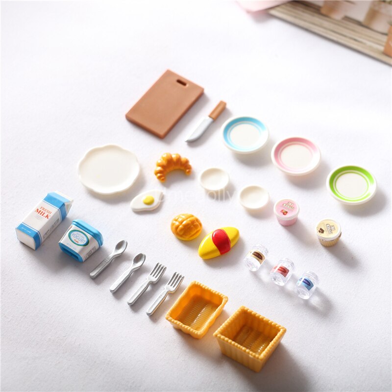 1 SET 1/12 Scale Miniature Dollhouse Kitchen Cooking Utensil Mini Doll Food for OB11 BJD Doll House Decoration Accessories Toy
