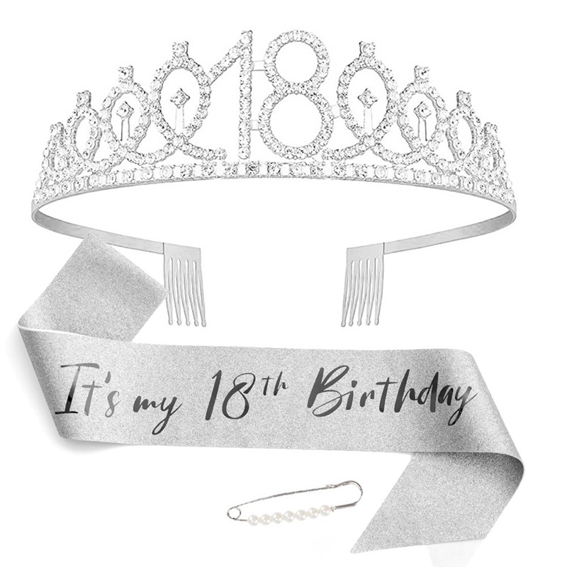 18e verjaardagsfeestje decoratie thema voor evenement benodigdheden taart toppers hangende banner servies set borden kopjes servetten tafelkleed