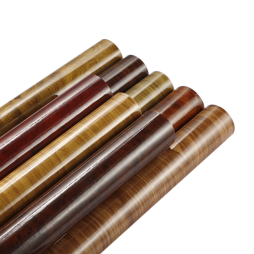 60cmx500cm Glossy Wood Grain Car Wrap Vinyl Film DIY Wood Grain Textured Furniture Decal Waterproof Self-adhesive Car Sticker