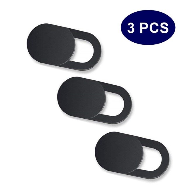 1 pçs universal webcam capa ímã do obturador slider plástico capa da câmera para iphone pc laptops lente do telefone móvel privacidade adesivo: 3 Black