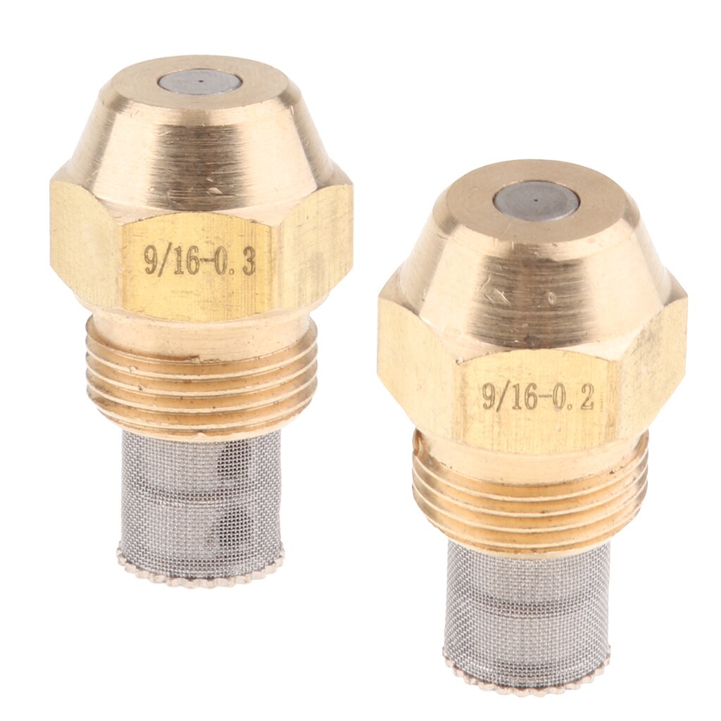 2pcs Furnace Oil Burner Fuel Nozzle Fits for Boilers 9/16'' External Thread Connect Home Improvement