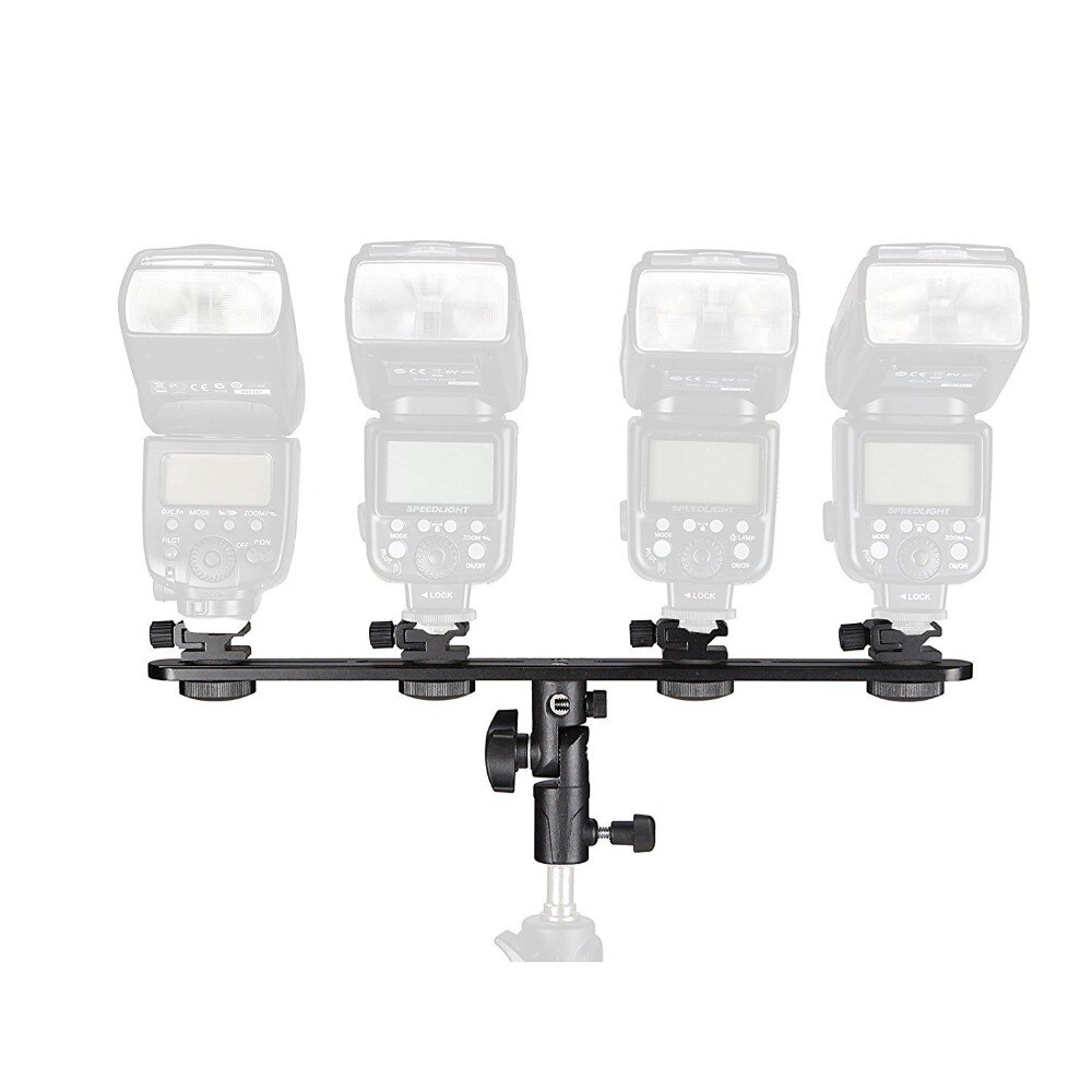 Quatre jumeaux quatre chaussure Speedlight support support support pour Canon Flash lumière lampe pivotante ampoule avec prise parapluie