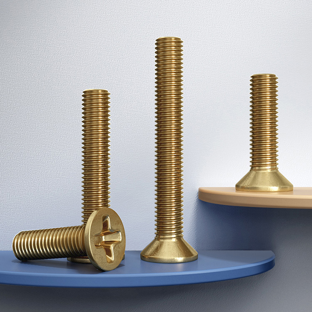 2-20 Pcs M5 M6 M8 Metric Thread Copper Cross Countersunk Screws Tornillos Vis Bolt Phillips Brass Flat Head Machine Screw