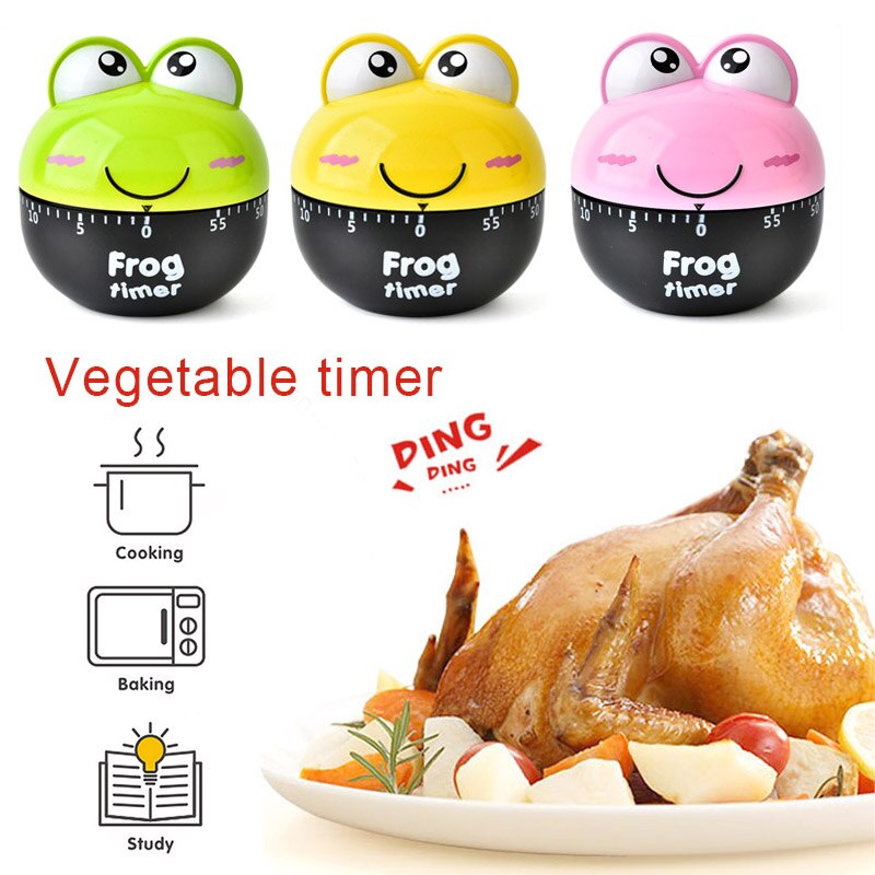 Lovely 55 Minute Animal Timer Easy Operate Kitchen Useful Cooking Cute Frog Shape for Kitchen Timer SMD66