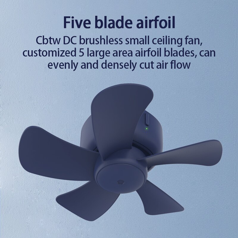Mini Home Dormitory Ceiling Fan Student Bed-mounted USB Charging Ultra-quiet 4-speed Adjustable Energy-saving Ceiling Fan