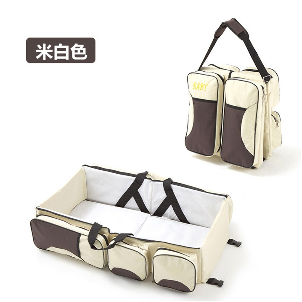 Infant Bed Diaper Bag Portable Shoulder Mommy Bag Multi-functional Mass Hand out chuang zhong chuang Package: Off white