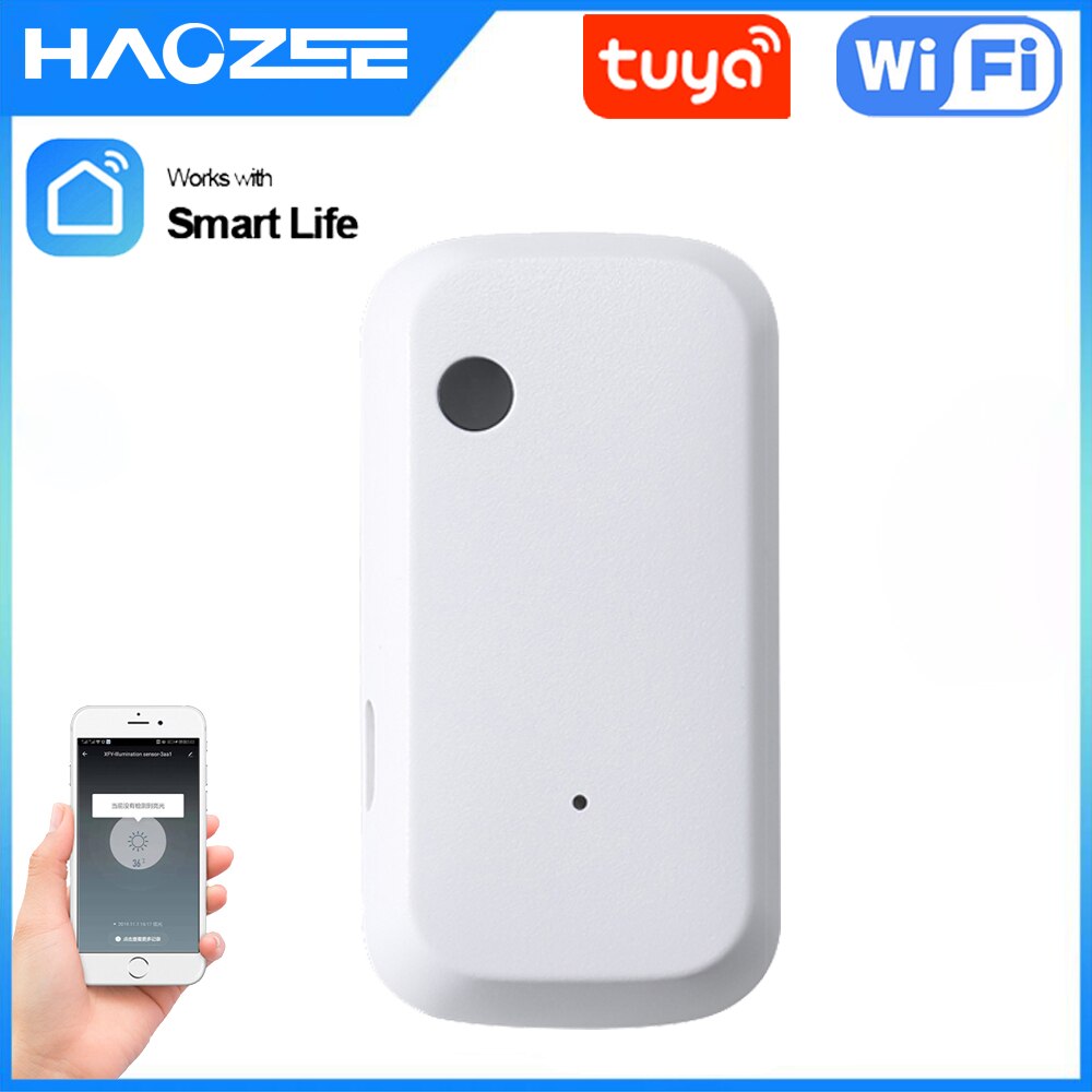 Tuya Smart WIFI Light Illuminance Sensor Smart Home Lux Sensor Wi-Fi Work With Alexa Google Home