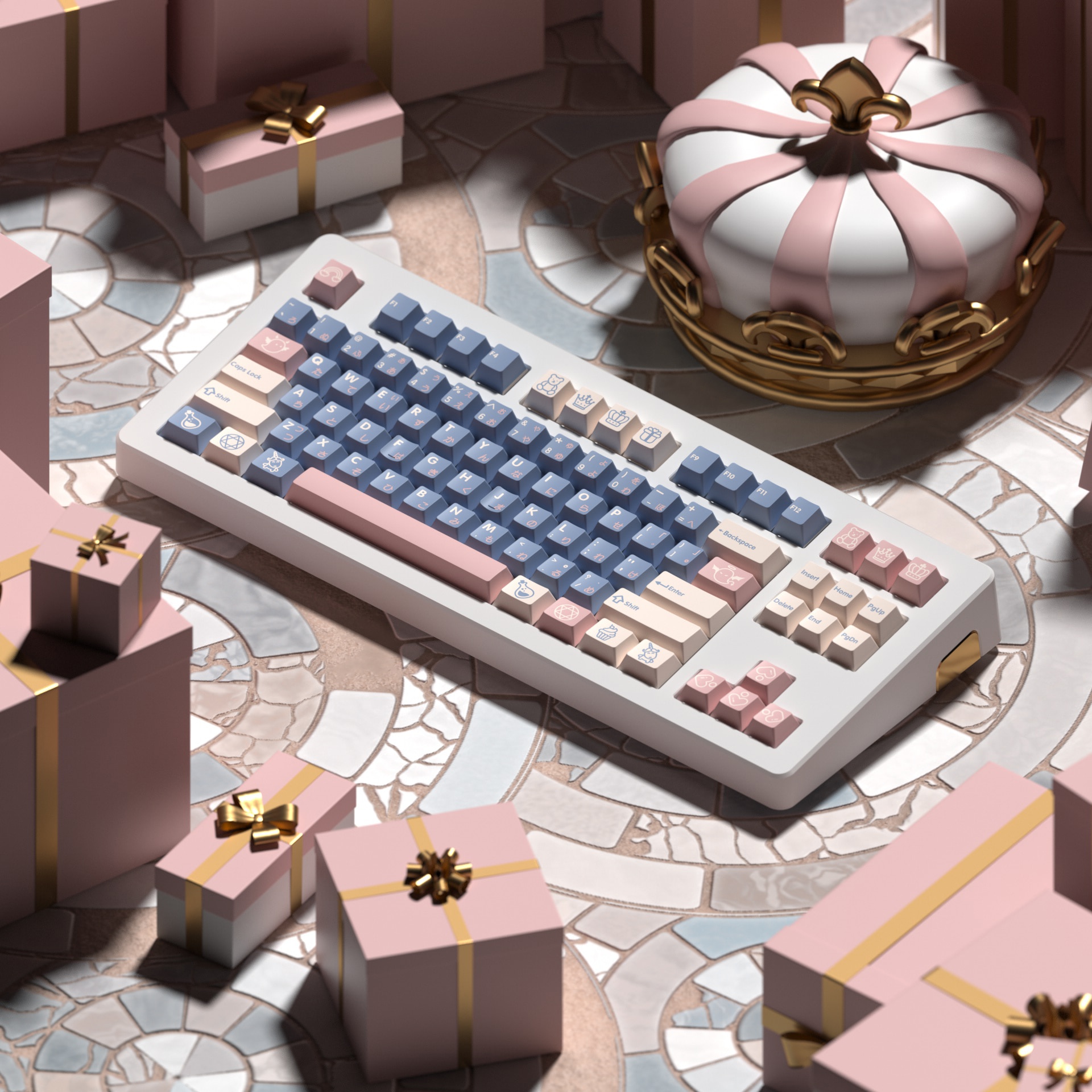 DOMIKEY Zero-G Studio Cherry Profile Keycaps For Mechanical Keyboard Double-Shot Triple-Shot PBT Keycap For GH60 GK64 RK87