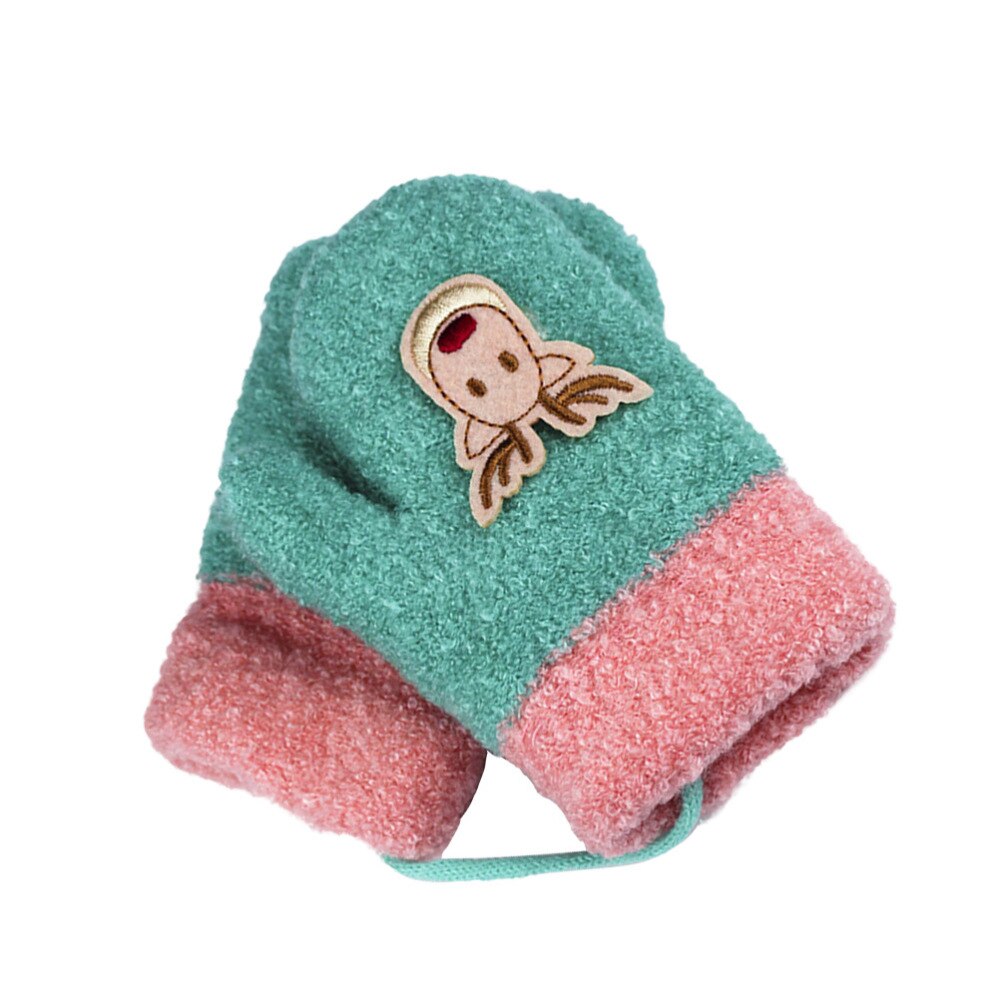 Manopla con estampado de ciervo Unisex para niños, protector de manos cálido de invierno, cobertura completa, interior y exterior, 1 par