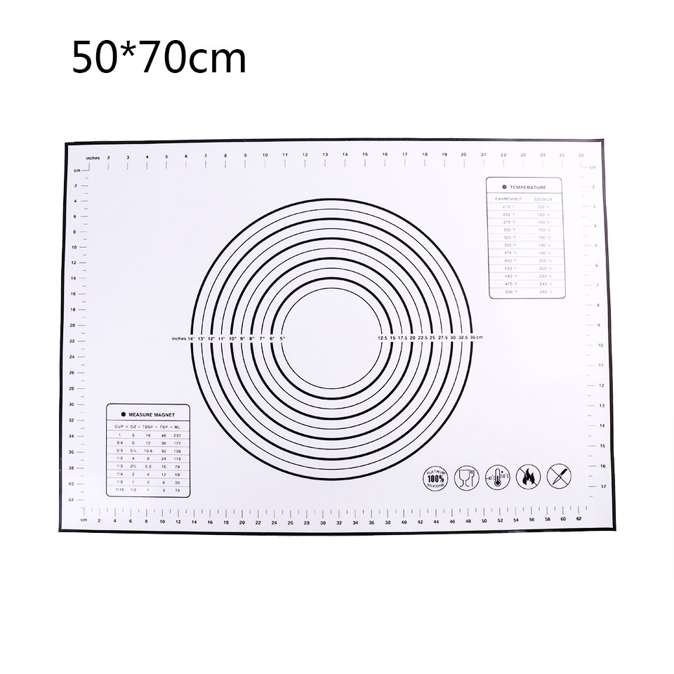 Wiederverwendbare Silikon zurück matt Umweltfreundliche matt Für rollen Teig Pad Große Nicht-Stock Ofen Konditorei Backen Zubehör Werkzeuge Neue: 50X70CM Schwarz