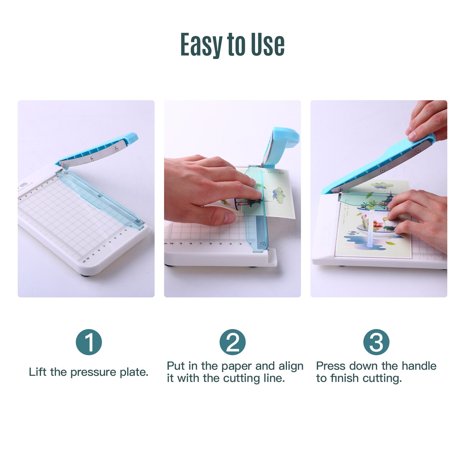KW-trio Mini Paper Trimmer 6-Inch Guillotine Paper Cutter Photo Cutting Machine 10 Sheets Capacity with Line and Scale