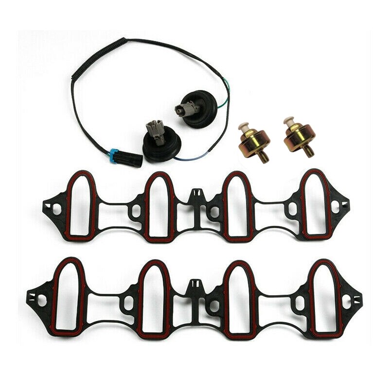 Knock Sensor Harness Intake Manifold Gasket Kit Set 5 Pcs for Chevy Silverado GMC Sierra