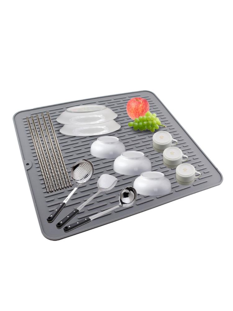 Silicone Dish Drying Mat Table Mat Placemat Kitchen Drying Mats For Dishes Heat
