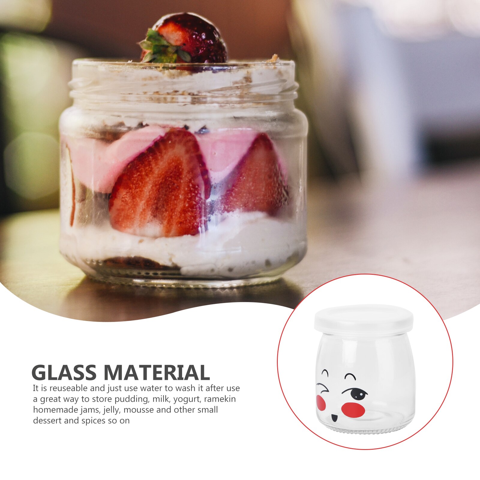 10 sztuk 150ml piękny słoiczek na budyń szkło żaroodporne jogurt pojemniki kubek robić mleka galaretki słoik dla domu sklep (losowy wzór)