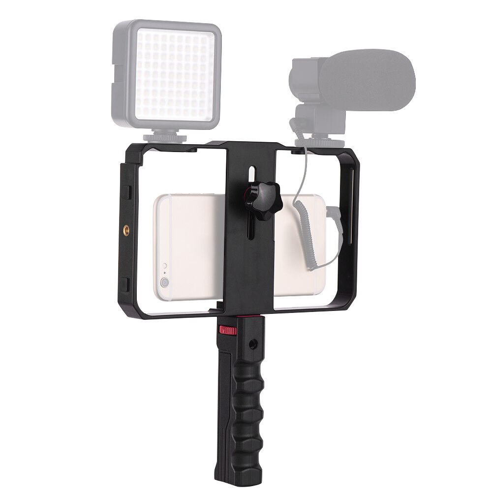 Portable Smartphone Video Rig Handheld Phone Stabilizer Grip Cage for iPhone Xs/Xs Max/XR/X/8 for Samsung Huawei