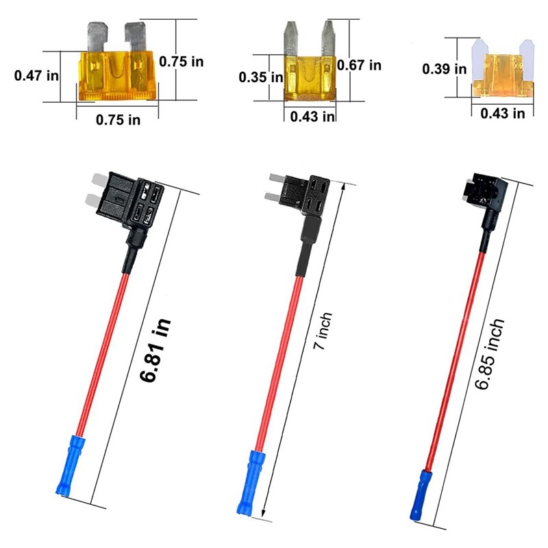 3 Soorten Add-A-Circuit Adapter & Zekering Kit - Fuse Tap Zekeringhouder Met Zekering Voor Auto 'S vrachtwagens Boten